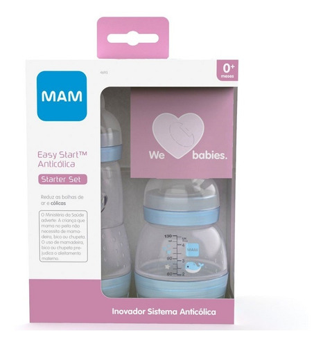 Imagem 2 de 2 de Mam 4693 - Mamadeira Mam Easy Start - Starter Set Azul