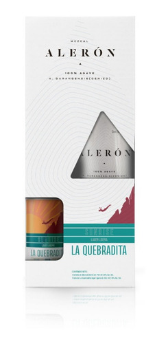 Imagen 2 de 2 de Mezcal Alerón - 750 Ml + 1 Cerveza La Quebradita - 355 Ml