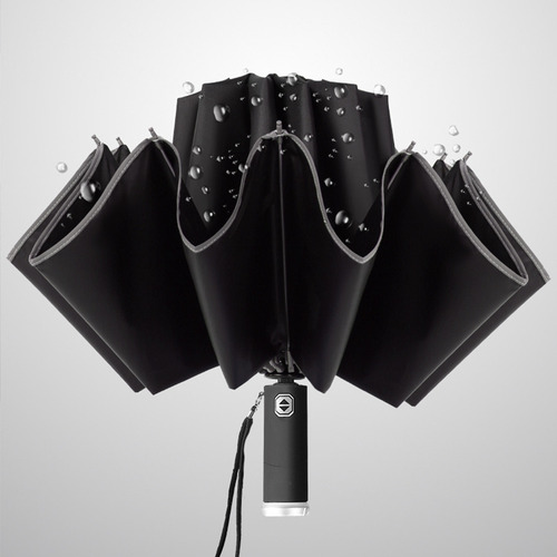Linterna Plegable Automática Paraguas Con Tiras Reflectantes