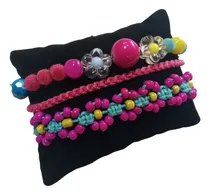 Comprar Pulseras Florecitas Margaritas De Moda - Set De Accesorios 