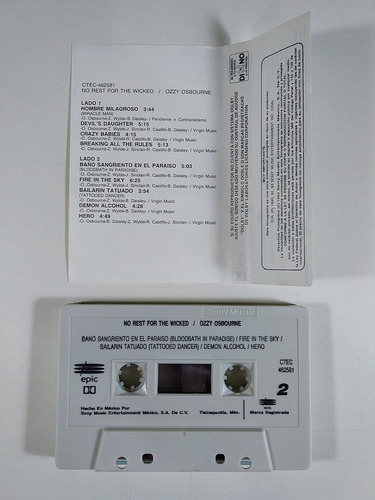 Ozzy Osbourne No Rest For The Wicked Cassette Kct (Usado)