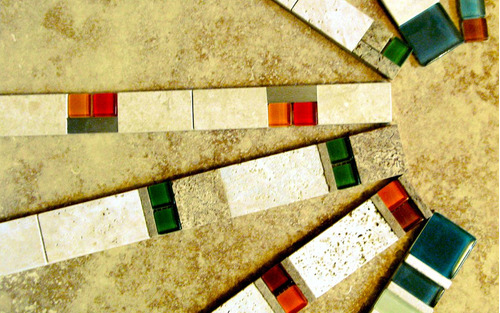 Imagen 6 de 7 de Guarda Travertino, Venecitas Vidrio, Gv341 - Forma Y Diseño