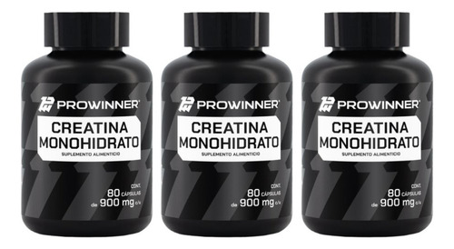 Kit 3 Piezas Creatina Monohidrato 80 Caps Sabor Sin Sabor