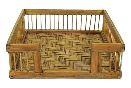 Servillertero Rectangular 18x18xh6cms Bambu