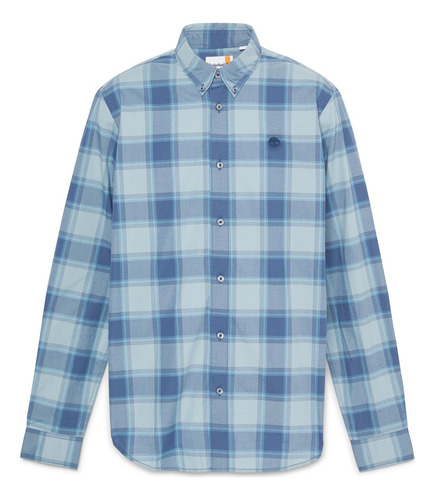 Camisa Timberland Azul Manga Larga A68k7 Hombre