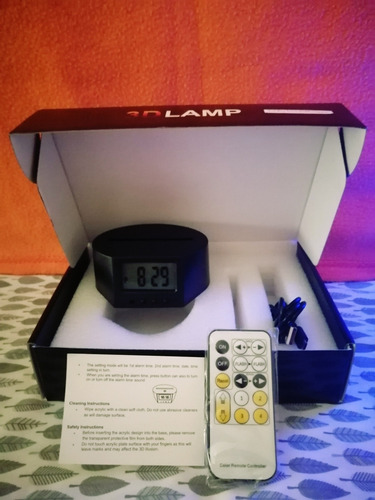 Lámpara 3d De River Plate Con Reloj Alarma 7 Col. Led