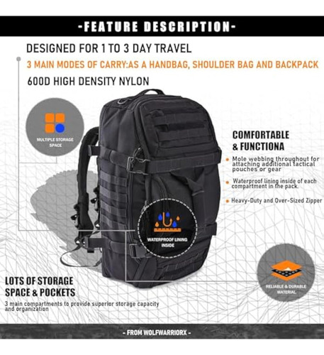 Mochila De Viaje Para Hombre, Bolsas Tácticas