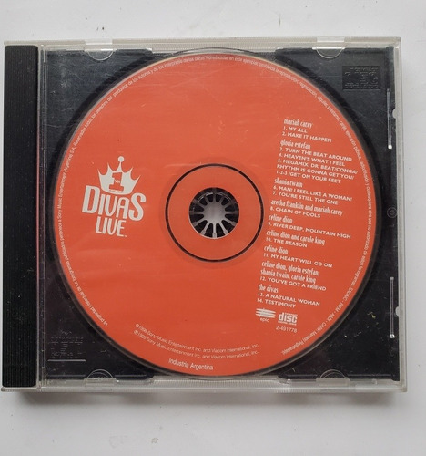 Cd Divas Live 1998 Mariah Carey Gloria Estefan C Dion Sony (Usado)