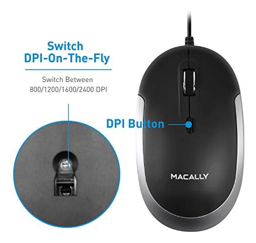 Ratón Inalámbrico Macally Silent - Ratón Usb Delgado Y Compa