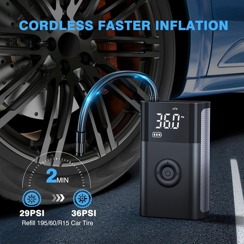 Mini Compresor De Aire Portátil + Powerbam + Linterna