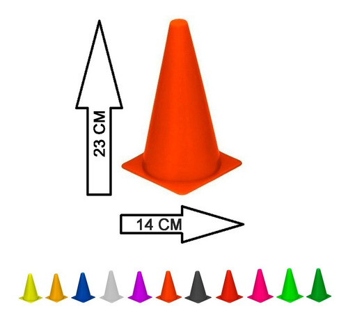 Kit 50 Conos Para Entrenamiento Agiliadad Coach Naranja