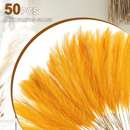 Uxcell 50 Pcs De Hierba Falsa De Pampas 52cm/20.5 Hierba De