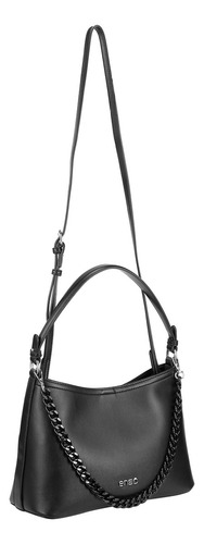 Bolsa Satchel Enso Mujer Eb243307stb Negro Acabado de los herrajes Níquel Diseño de la tela Liso
