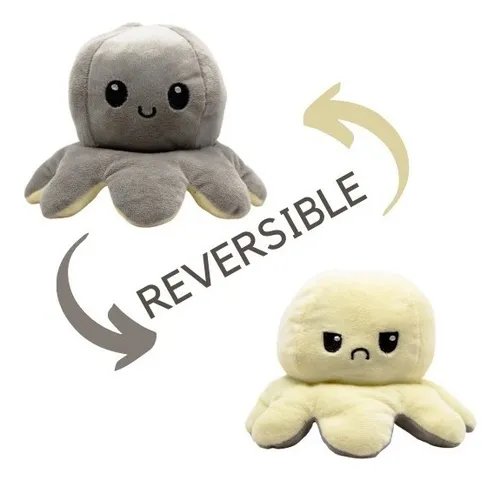 EVANJ Peluche de Pulpo Reversible, Bonitos Juguetes de Peluche muñeco  Vibrante de Doble Cara el Pulpo Reversible …