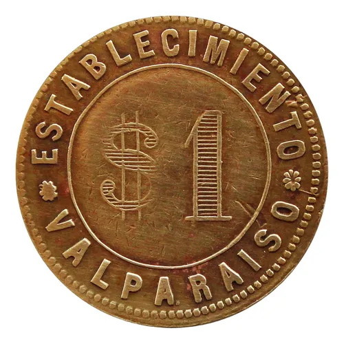 comprar ¬¬ Ficha Salitrera Chilena \u002F Est. Valparaíso $1 Bronce Zp