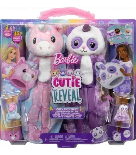 Barbie Cutie Reveal Set Pijamada 2 Muñecas + 35 Sorpresas