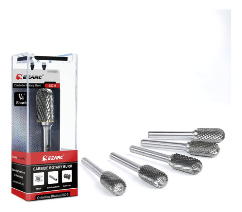 Juego De 5 Fresas Rotativas Carburo De Tungsteno Para Metal