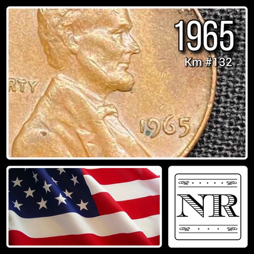 Estados Unidos - 1 Cent - Año 1965 - Liso - Lincoln 