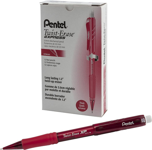 Pentel Qe419b - Portaminas  0.035 In  12 Unidades   Color R