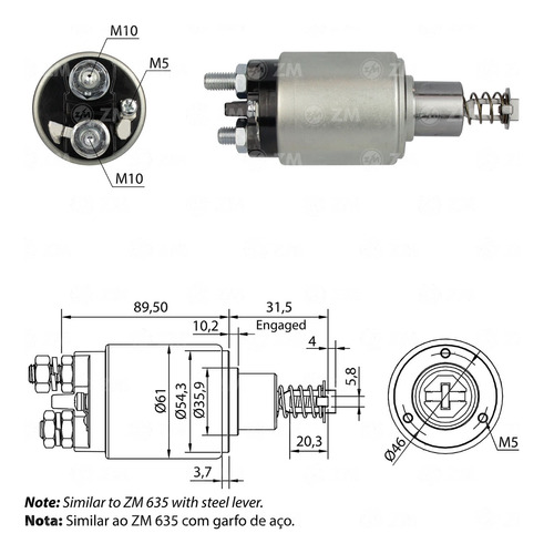 Solenoide Mercedes Benz L 1214 1217 1218 1414 1418 Zm 536