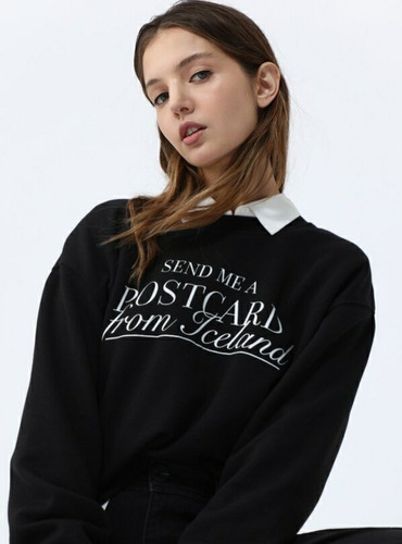 Buzo Lefties España. Estampado Frontal. Negro