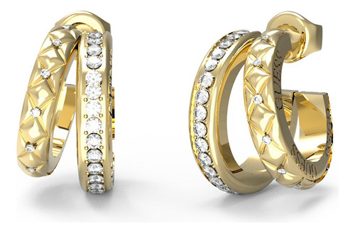 Aretes Stylish Guess Mujer Dorado Acero Inoxidable