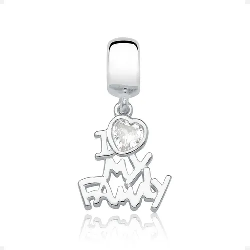Berloque Eu Amo Minha Família Zircônia Serve Todas Pulseiras