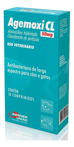 Kit 2 Agemoxi Cl 50mg Agener União 10 Comprimidos