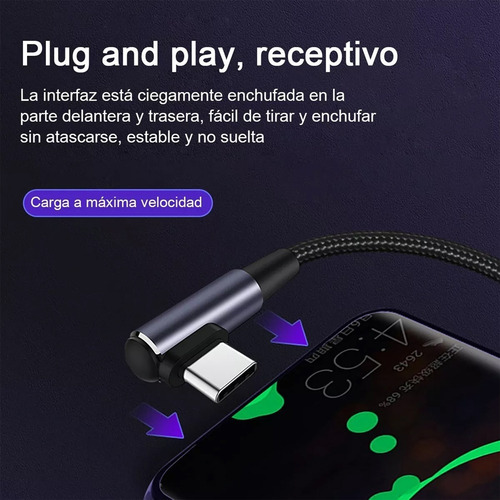 Cable Usb Tipo C De Carga Rápida Datos 2 Metro 100w