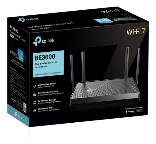 Tp-link Archer Router Wifi7, Hasta 3600mbps, Puertos 2.5ge