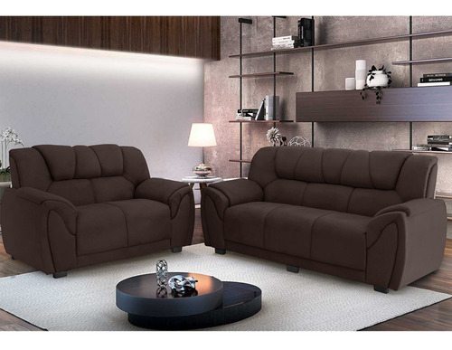 Sofa Parana Moscou 3 E 2 Lugares Cor Marrom