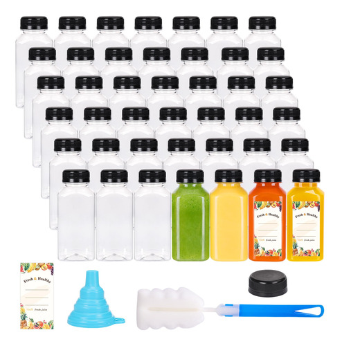 Moretoes 42 Botellas De Plastico Para Jugo De 8 Onzas Con Ta