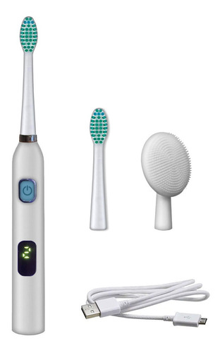 Cepillo Dental Electrico Recargable Usb + Masajeador Facial 