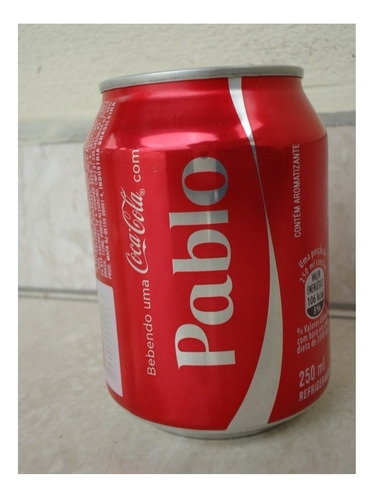 Lata Coca Cola Pequena Vazia Com Nome - Pablo (Usado)