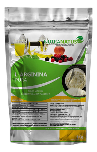 Arginina Po Hcl Pura Importada 1kg Com Laudo 