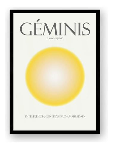 Geminis Y Su Aura Póster Imprimible Personalizado Signos