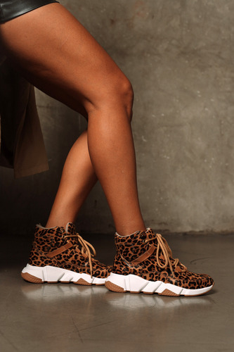 Zapatillas Mujer Urbanas Cuero Suela Goma Botas Moda Karol