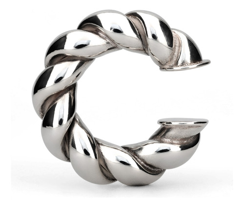 Grapa Para Oreja Trenza Brillante De Plata 925 Pr_ar_001