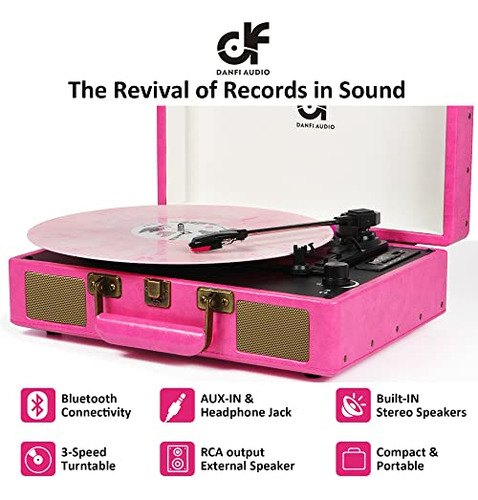 Tocadiscos Vintage Bluetooth Maleta Altavoces Integrado...