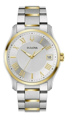 Reloj Bulova Classic Wilton Para Caballero Original 98b391 Color de la correa Plateado/Oro Color del fondo Plateado