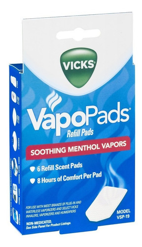 Imagen 1 de 2 de Vicks Vapopads Repuesto Vaporizador Eucalipto Menta 6 Pads