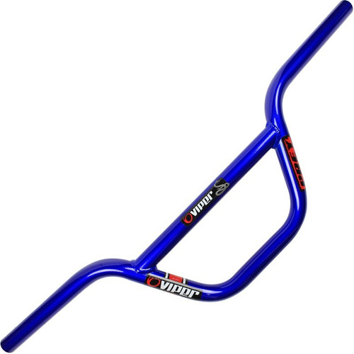 Guidão Aluminío Bmx Viper Com Travessa Azul P/ Bicicleta