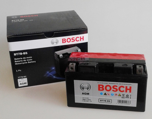 Bateria Bosch Moto Con Acido 12v 6,5ah (150x66x93) Yt7b-bs