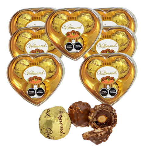 Vollmond Chocolate 3 Corazón De 3pz C/u Oblea Maní Cacao