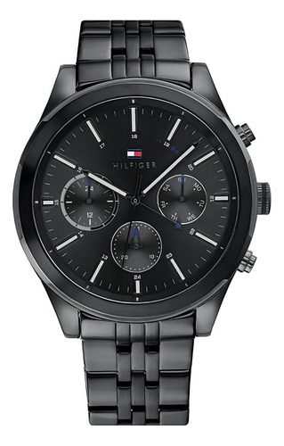 Relógio masculino Tommy Hilfiger 1791738 preto em aço multifuncional