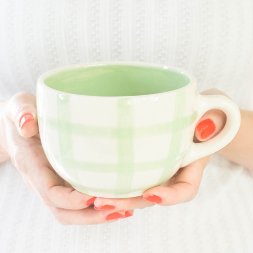 Tazón Taza De Cerámica Cuadrillé