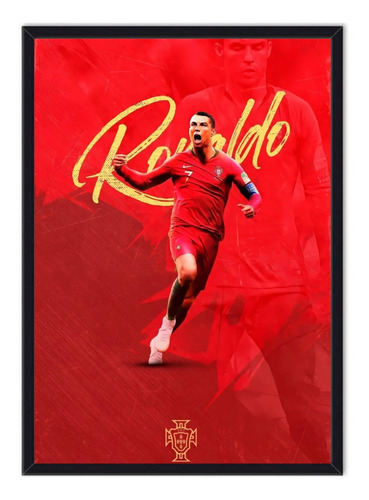 Cuadro Póster Enmarcado Cr7 Cristiano Ronaldo 