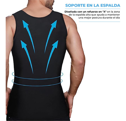 Imagen 2 de 5 de Camiseta Interior Hombre Control De Postura Soporte Lumbar
