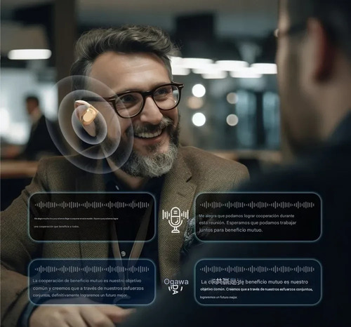 Un Auricular De Traducción Inalámbrico Ngj Y113, Blanco, Auricular De Traducción Bluetooth Con Gancho Para La Oreja