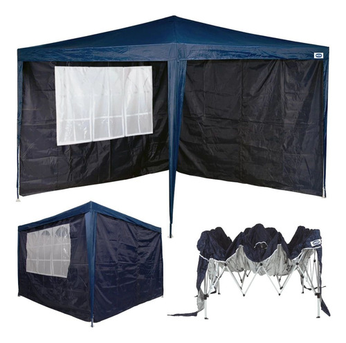 Kit Tenda Articulada Base Topo 3x3 M + 2 Paredes Oxford Mor